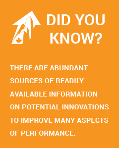 Did you know? There are abundant sources of readily available information on potential innovations to improve many aspects of performance.
