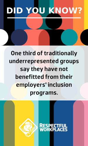Did you know? One third of traditionally underrepresented groups say they have not benefitted from their employers’ inclusion programs.