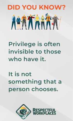 Did you know that privilege is often invisible to those who have it. It is not something that a person chooses.