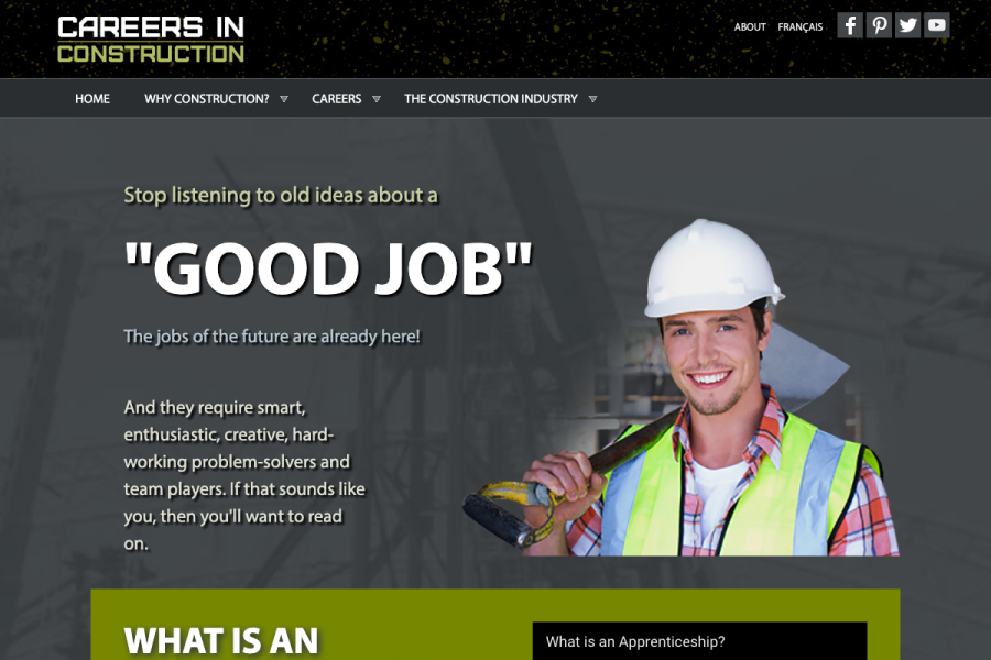 Careers in Construction Website Thumbnail